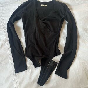 Madewell Black Long Sleeve Bodysuit